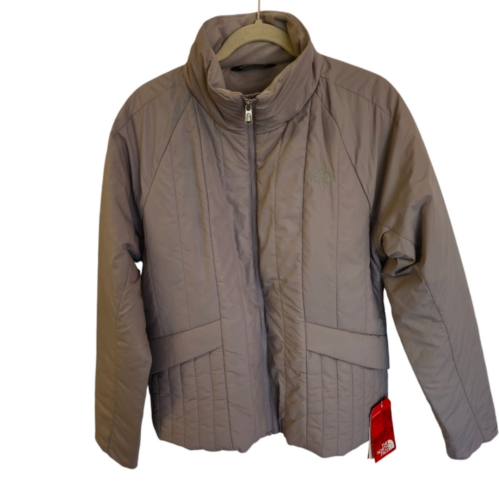 NWT The North Face Women's Lauritz Insulated Metallic Silver  Urban Jacket SZ XL